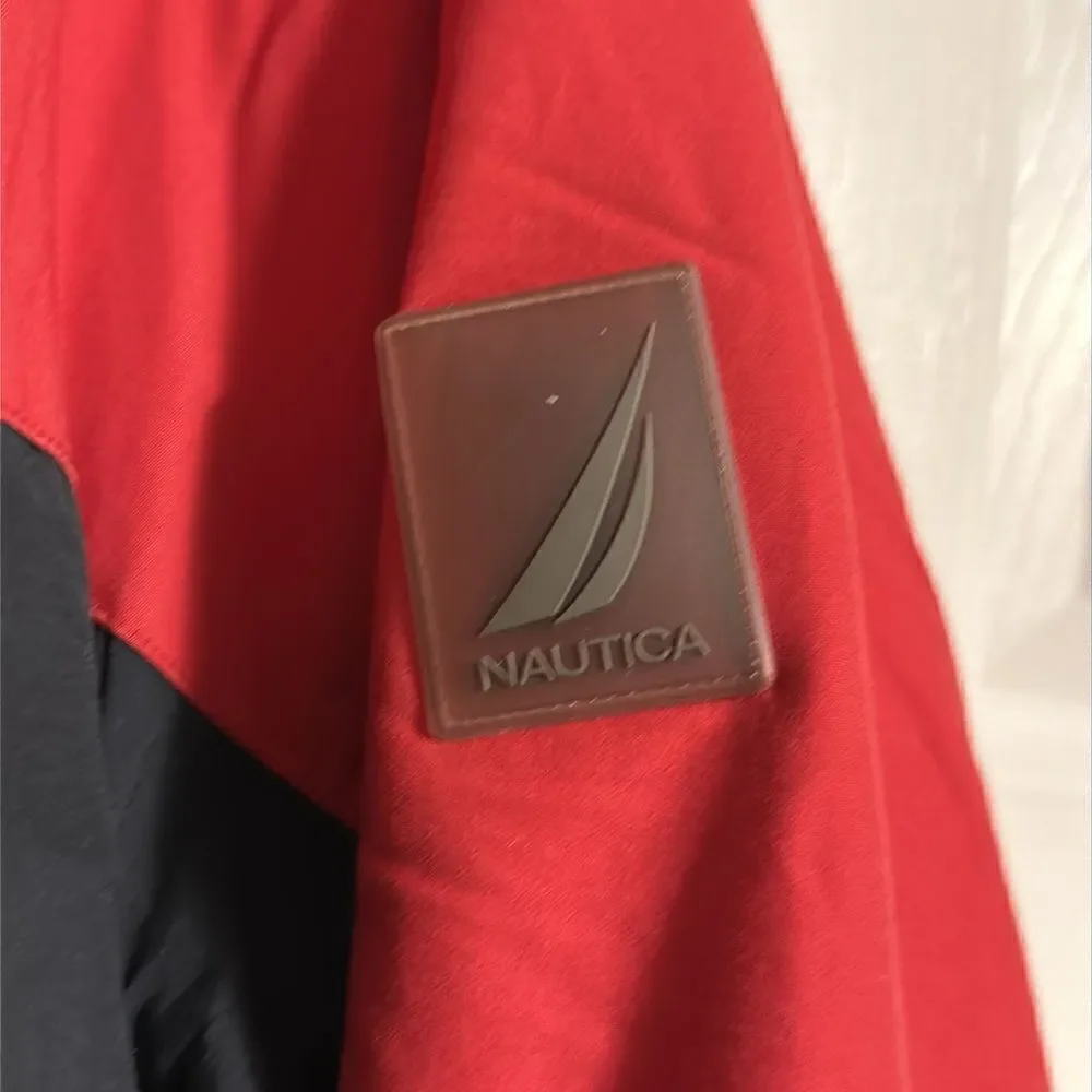 Nautica Men’s Fleece Lined Red & Black Jacket Size Large